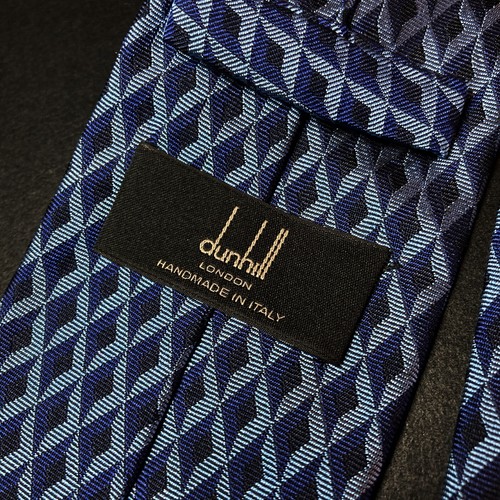 Corbata Dunhill de seda a rayas para hombre formal clásica usada - Imagen 7 de 8