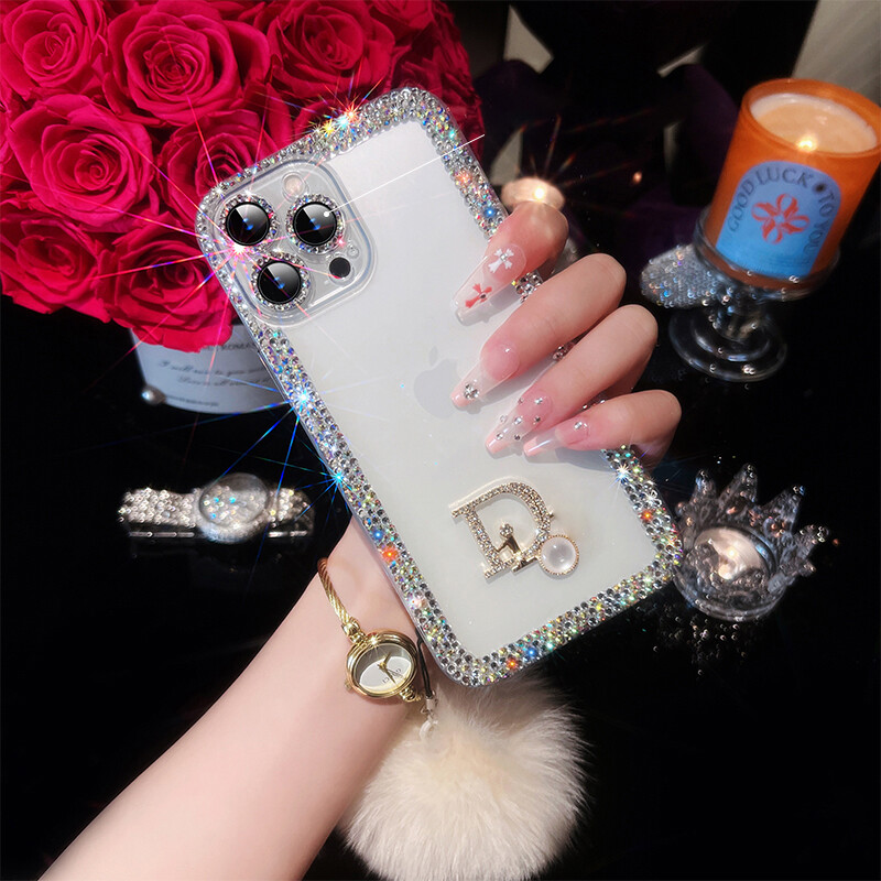 For iPhone 14 13 Pro Max 12 11 XR XS Luxury Crystal Diamond Clear