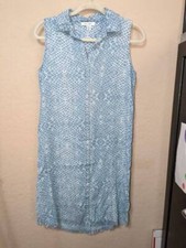 Pure Navy Brand Lyocell Tencel Shirt Dress Frayed Eyelash Hem SM