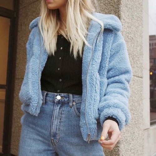 cropped teddy bomber