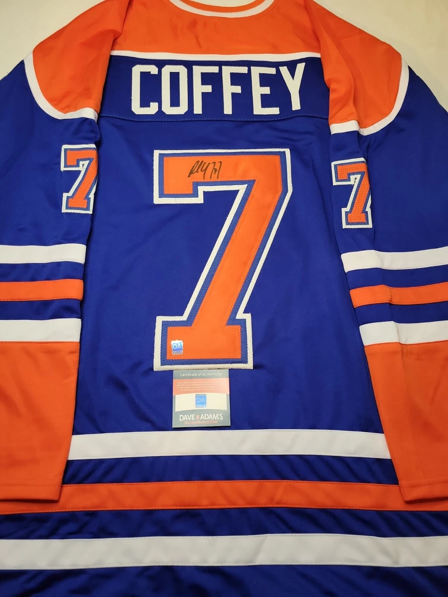 Paul Coffey Autographed Blue Edmonton Oilers Jersey at 's