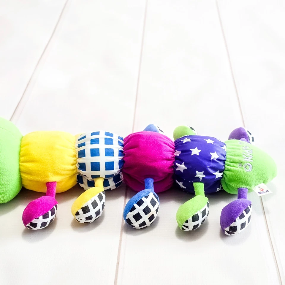 Oruga sensorial Y2K Kids II 2 16" 2000 de colección | Sonajero de chirrido arrugado raro difícil de encontrar Foto 4 de 4