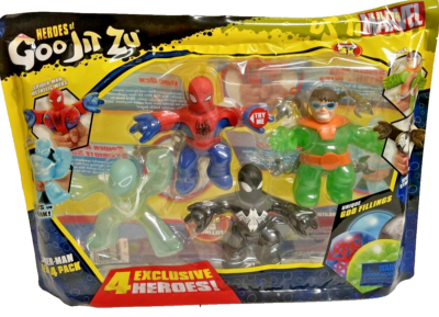 Moose Toys Heroes of Goojitzu 4 Pack Spiderman x 3 & Dock Ock 5