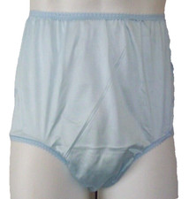 SEAMLESS Light Blue NYLON TRICOT PANTIES 40 DENIER Waistband Stretch 26-42 XL 1