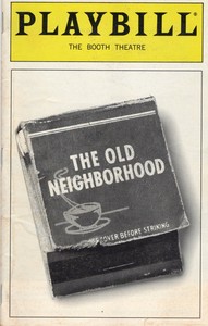 THE OLD NEIGHBORHOOD Feb. 1998 Playbill: Peter Riegert, Patti LuPone