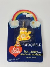 Vintage 1984 Care Bears Attachable Key Chains Funshine Bear. New In Package