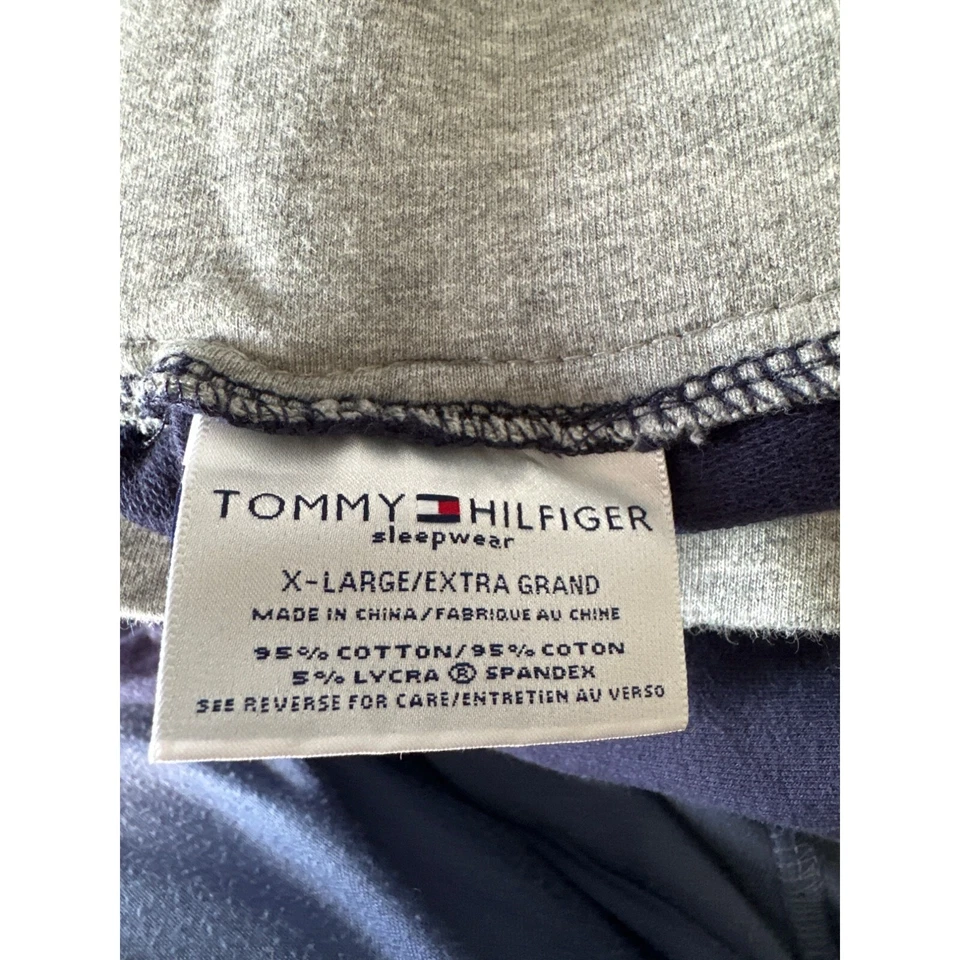 Tommy Hilfiger женщин размер XL синий серый эластичный галстук талии карманы сна брюки - Изображение 4 из 4