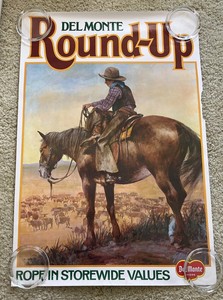 Del Monte Round Up Uncut 2 Posters Wild West Vintage 1979 29.5 X 20 F-7996