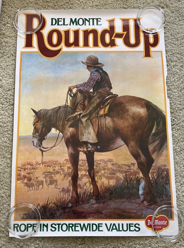Del Monte Round Up Uncut 2 Posters Wild West Vintage 1979 29.5 X 20 F-7996