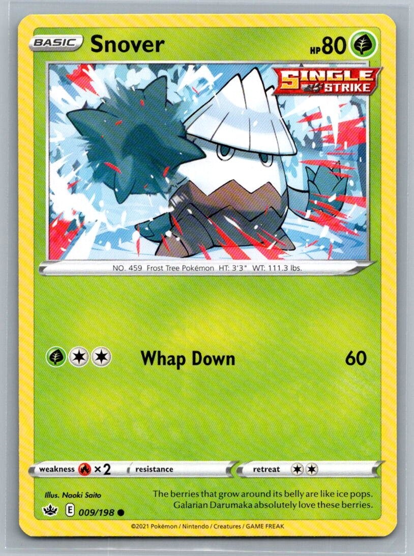 Snover 9/198 Chilling Reign Common Pokémon TCG 2021