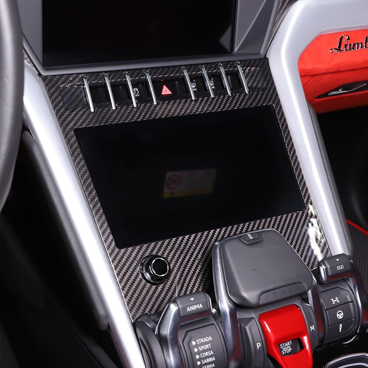 Dry Carbon Center Control Air Condition Panel Trim For Lamborghini URUS 2018-21