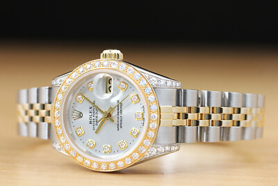 ROLEX DATEJUST 69173 2コマ LADIES ROLEX DATEJUST 69173 2-TONE 18K YELLOW GOLD DIAMOND STEEL