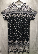 Unbranded Maxi Dress Size 1XL Black Daisy Floral Short Sleeve