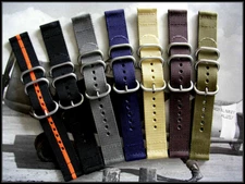18mm Black  NATO G10 2pc UTC Nylon Pilot military dive watchband strap IW SUISSE