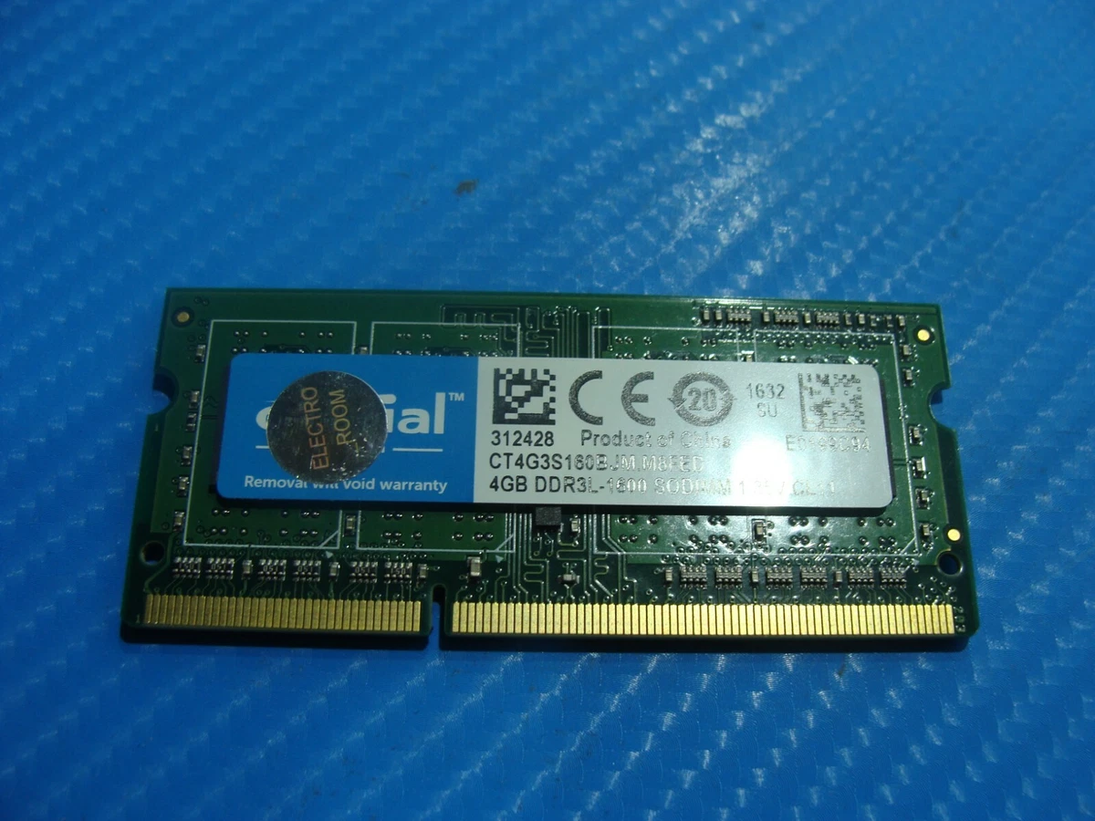 MacBook Pro A1286 Crucial 4Gb DDR3L-1600 SO-DIMM Memory RAM 