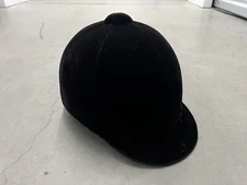 Vintage Equi-Royal Black Velvet Equestrian English Riding Helmet Size 7 (57)