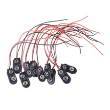 10 Pack I Type 9 V Battery Clip Connector Long Cable Connection Soft for Shell