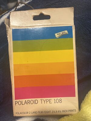 Polaroid Type 108 Polacolor Land Film New Old Stock Exp 1977 Open Box 