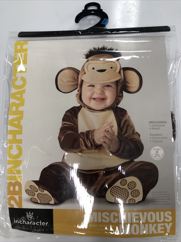 Halloween Express Toddler Mischievous Monkey Costume - Size 18-24 Months - Brown