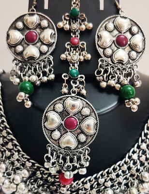 Vintage Kuchi Gypsy Necklace set/tika Jewelry Tribal BellyDance Fashion Festival