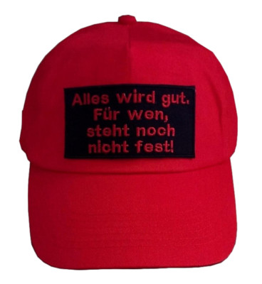 Baseball cap cap red embroidered with everything will be good for whom... (703)