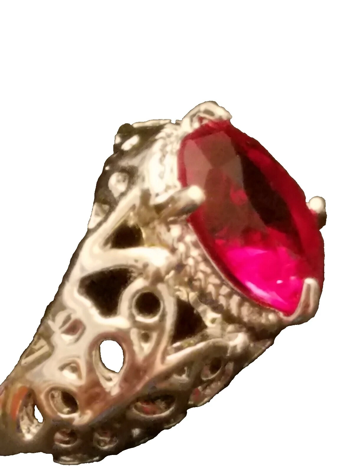 Cóctel Anillos de Moda enchapado en Oro Blanco Rubí