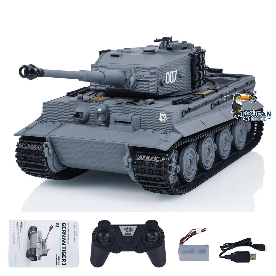 RC Battle Tank 1/24 Taigen Tiger I Remote Control Infrared Combat Military Tanks - Image 4 of 4