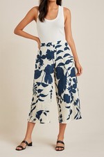 Bryn Walker Women's Size Medium 100 Linen Wide Leg Cropped Pants