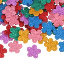 200 Pcs Glitter Foam Stickers Flower Shapes Craft Foam Stickers, Mixed Colors