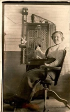 Portrait, Female Telephone Switchboard Operator RPPC DB Postcard
