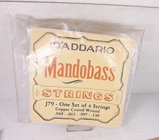 D'Addario J79 Stainless Steel Copper Wound Mandobass Strings Set gauges 49-130