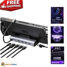 6-in-1 HDMI Docking Station for Steam Deck ROG Ally - Fast Charging Ethernet
