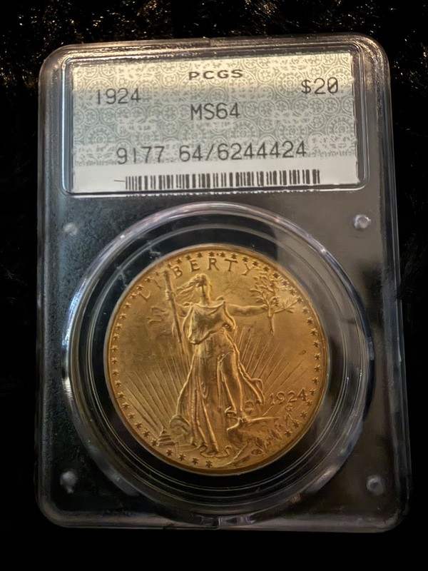 1924 $20 Saint-Gaudens Gold Double Eagle PCGS MS64 Certified Coin
