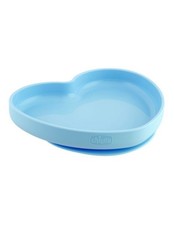 CHICCO PIATTO CUORE VENTOSA SILICONE BLU