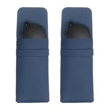2 Pcs Soft Glasses Case, Leather Eyeglass Case with Flap Closure, Dark Blue