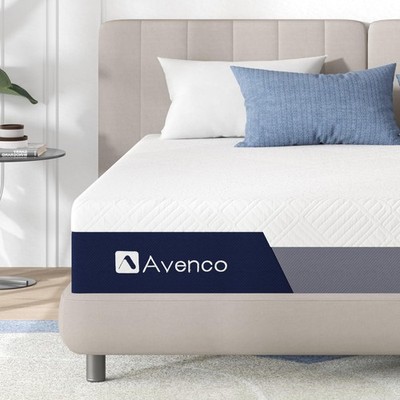 AVENCO fully mattress, 12'' memory foam, pressure relief/cooling sleep - white