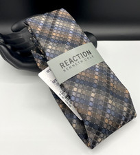 Kenneth Cole REACTION Men's 100 Polyester Tie  Grey  Quincy Geo  MSRP: 55.