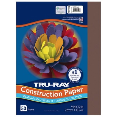 Tru-Ray  Construction Paper, 50% Recycled, 9'' x 12'', x Dark Brown 