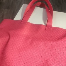 Women s Pink Woven Tote Bag, Solid Rectangle ...