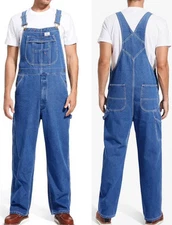 HISEA DENIM BIB OVERALLS RELAXED FIT MEN SIZE 38X30~NWT