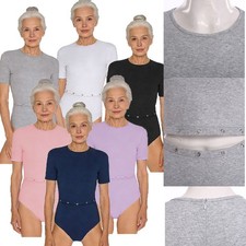 Womens Nightwear On Front Belly Jumpsuit Anti-Strip Bodysuit Hospital Sleepwear