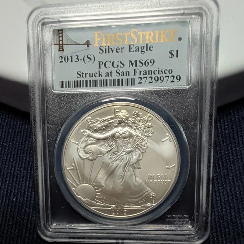 2013-S PCGS MS69 Silver Eagle San Francisco Mint First Strike