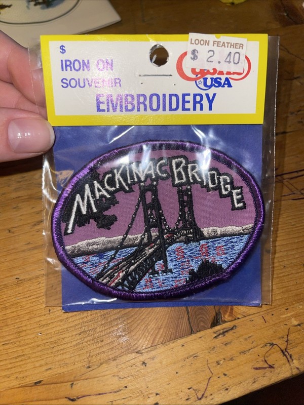 Mackinac Bridge Michigan Iron On Embroidery Patch J & J Cash Unopened