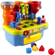 Yiosion Musical Workbench Toy for One Year Old Toddler Boys, Baby Pretend Pla...