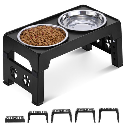 Elevated Dog Bowls Raised Dog Bowl with 2 Stainless Steel Dog Food Bowls Dog ...