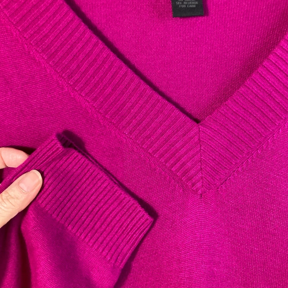 Suéter Katherine Barclay mistura de cashmere rosa magenta 3X - Imagem 3 de 4