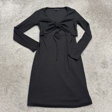 BDBG Paris Ribbed Knit Cut Out Long Sleee Mini Dress Womens Medium Black Stretch