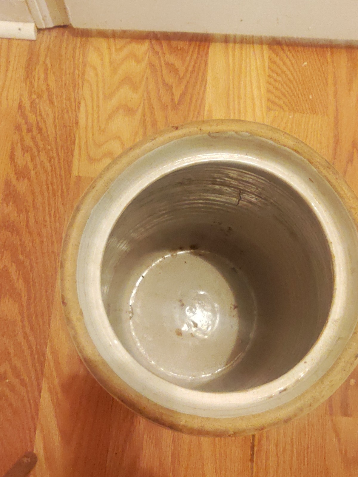 Antique Louisville Pottery Co. Indian Head Blue Cherokee Stoneware Butter Churn