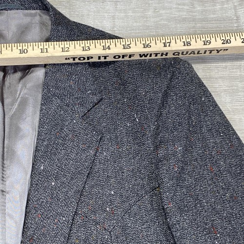 Circle S Blazer Mens 40R Gray Tweed Wool Blend Elbow Patch Coat Western USA - Picture 10 of 18