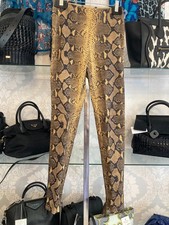 Ralph Lauren Purple Label Snakeskin Print Ankle Zip Leather Pants - Size 2